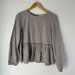 Universal Threads Striped Peplum Long Sleeve Top